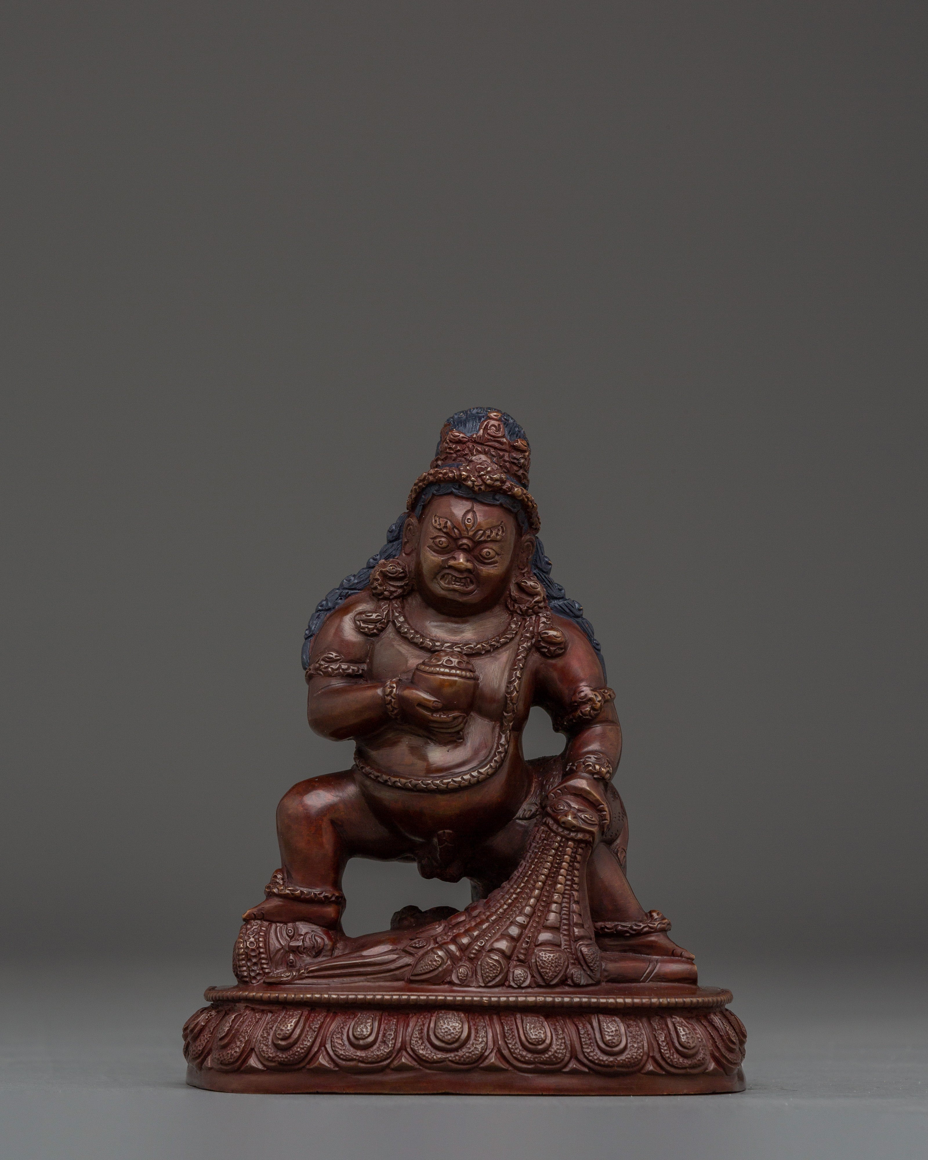 Oxidized Copper Black Dzambhala Statue
