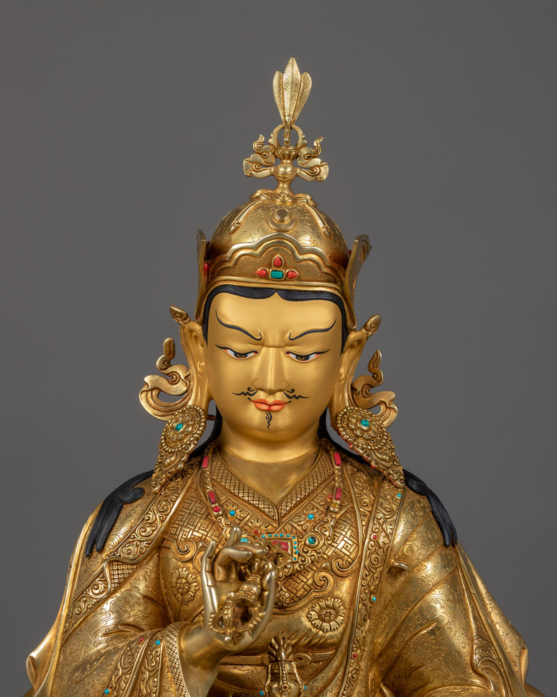 Himalayan Statue of Padmakara | Guru Rinpoche (Precious Teacher) Sculpture