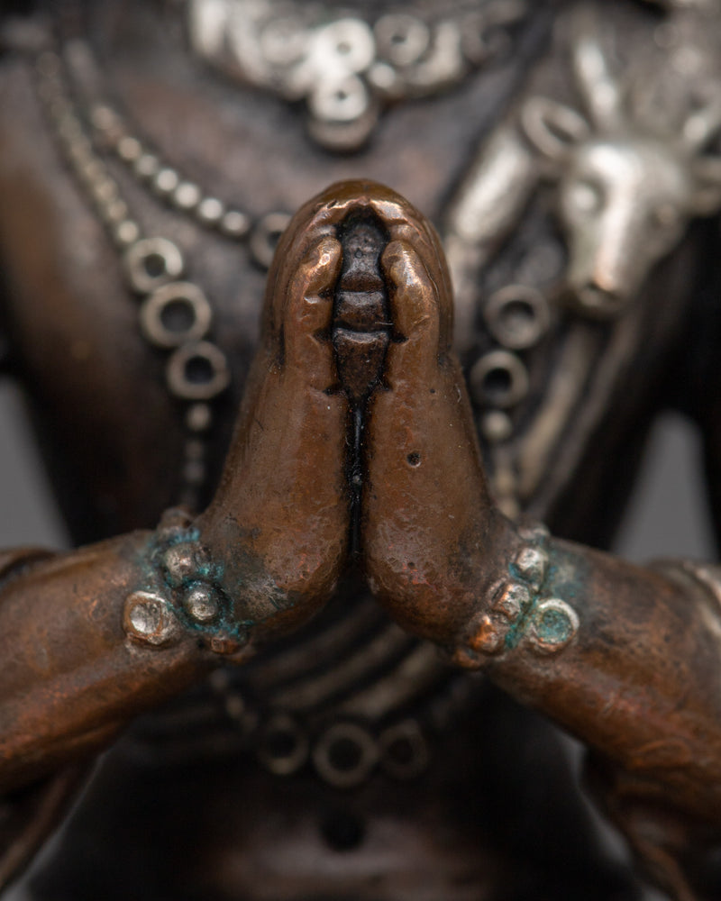 Small Chenrezig Statue | Silver-Plated Compassionate Bodhisattva