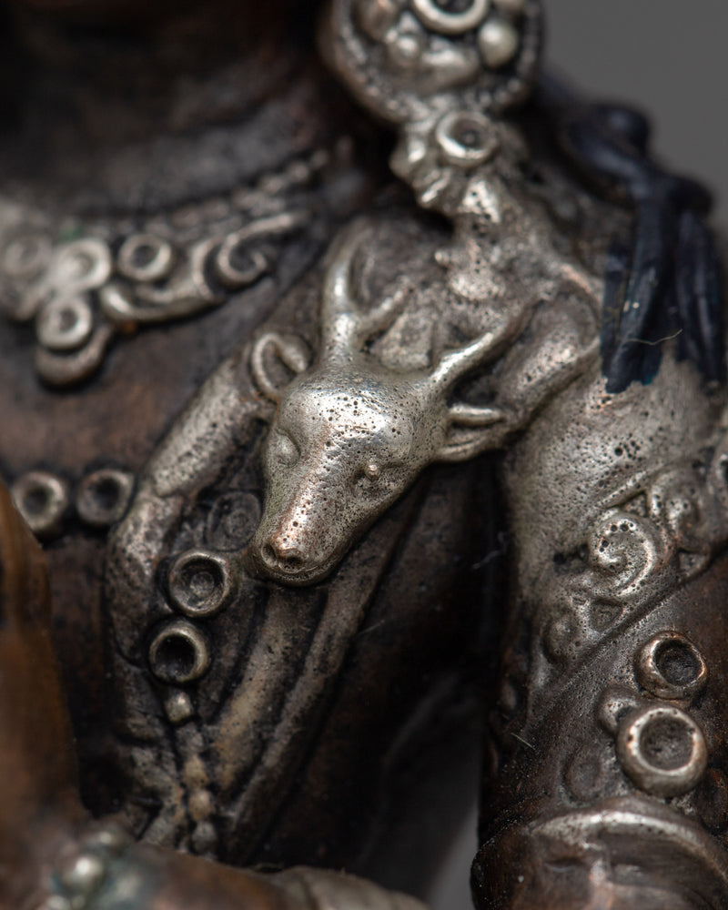 Small Chenrezig Statue | Silver-Plated Compassionate Bodhisattva