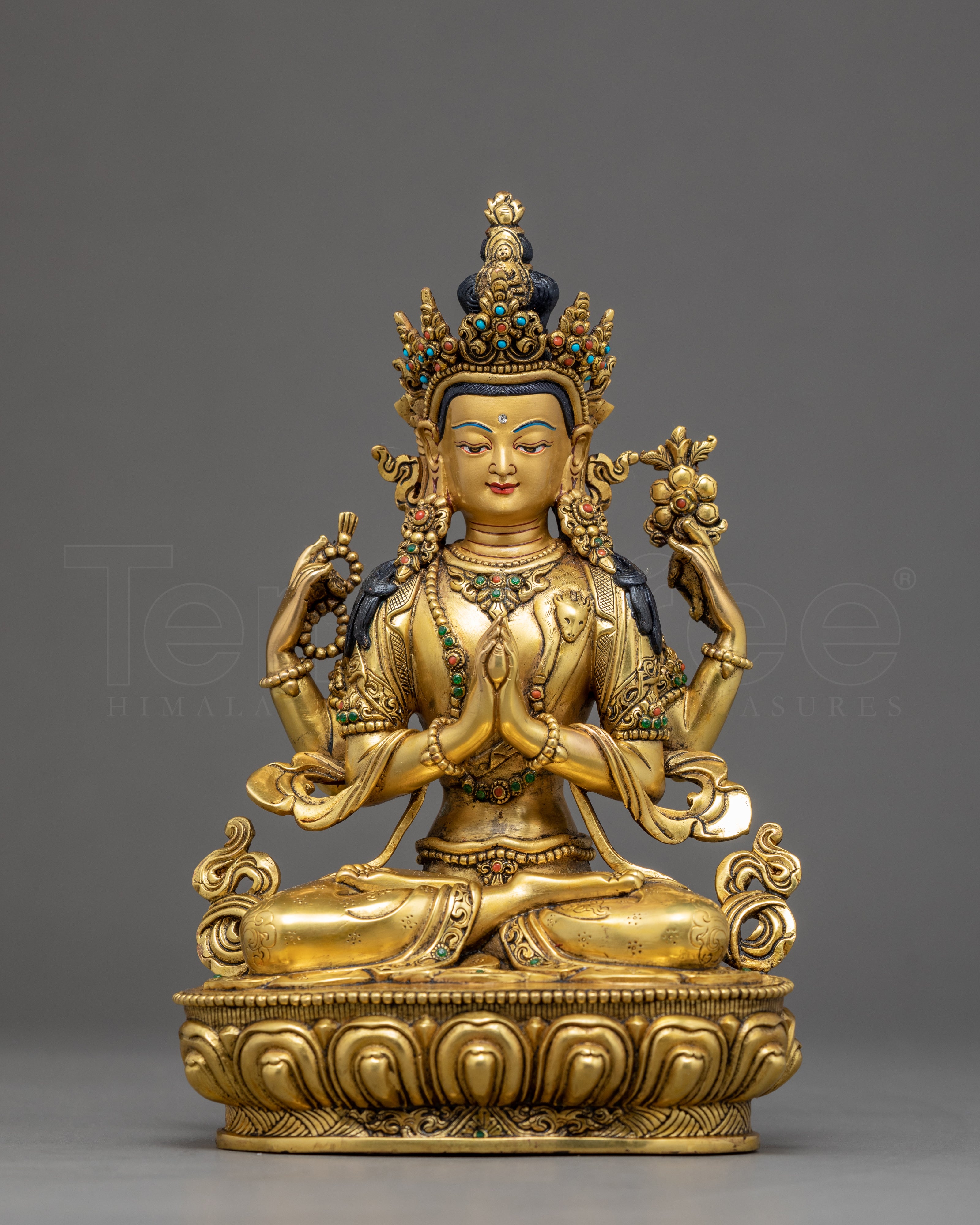 Chenrezig Avalokiteshvara Sculpture | Traditional Hand Carved Buddhist Art