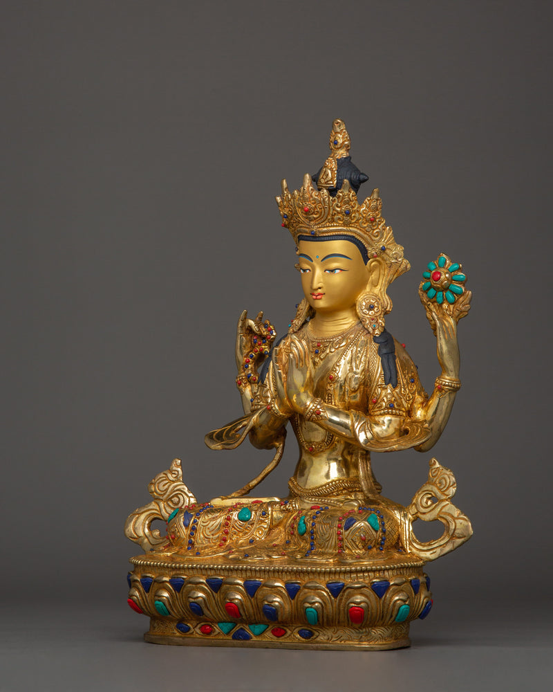 Tibetan Artwork Of Chenrezig | The Boddhisattva of Infinite Compassion