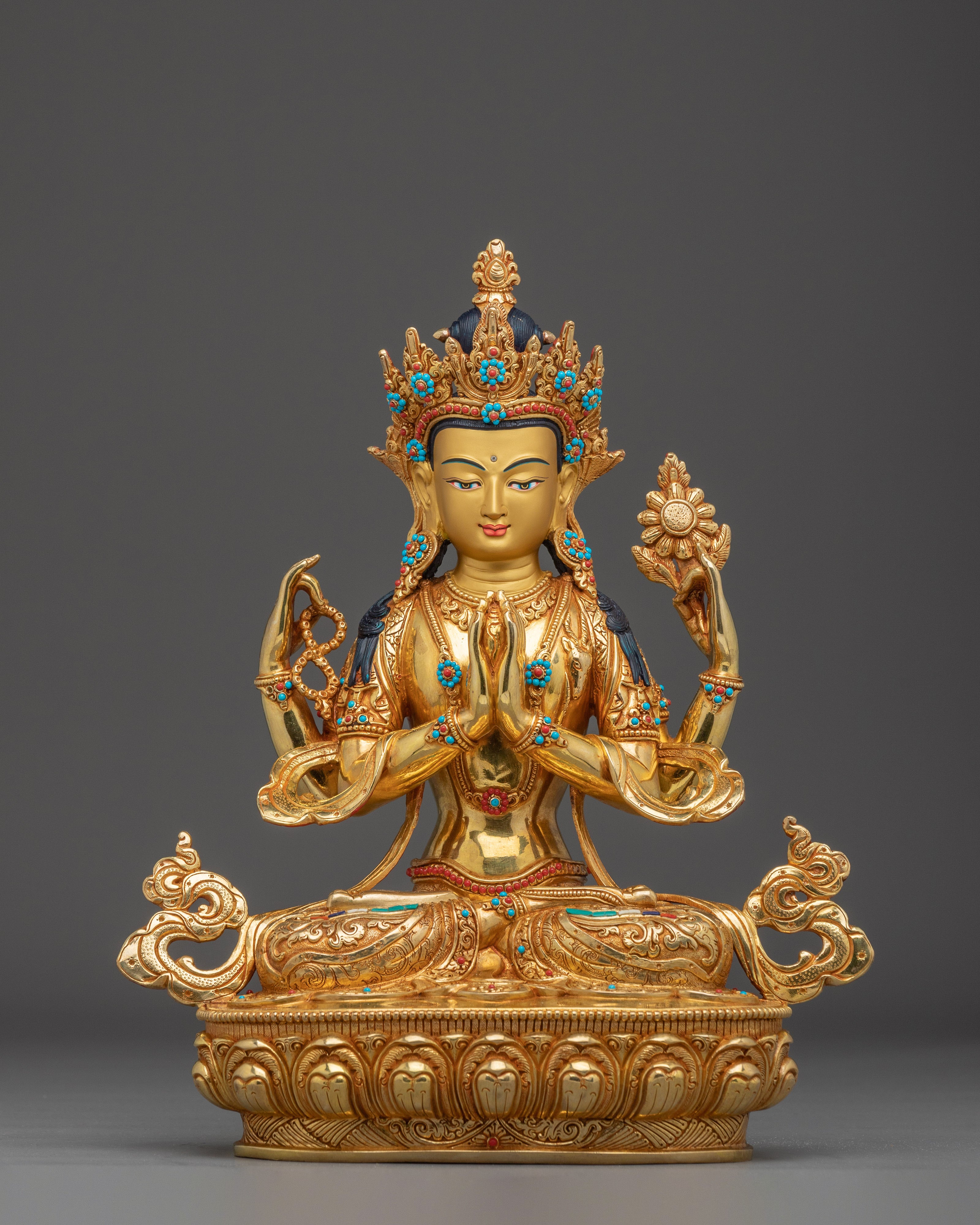 Golden Chenrezig Artwork | Avalokiteshvara 