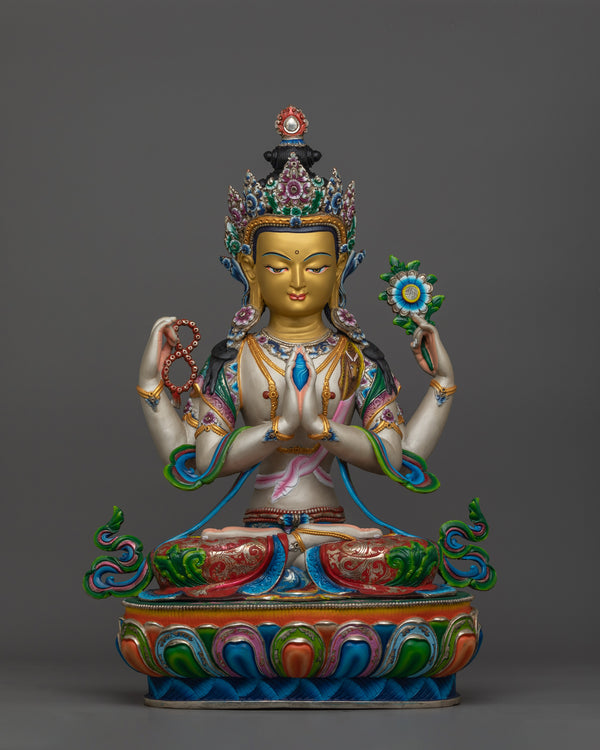 silver-platted-chenrezig-statue