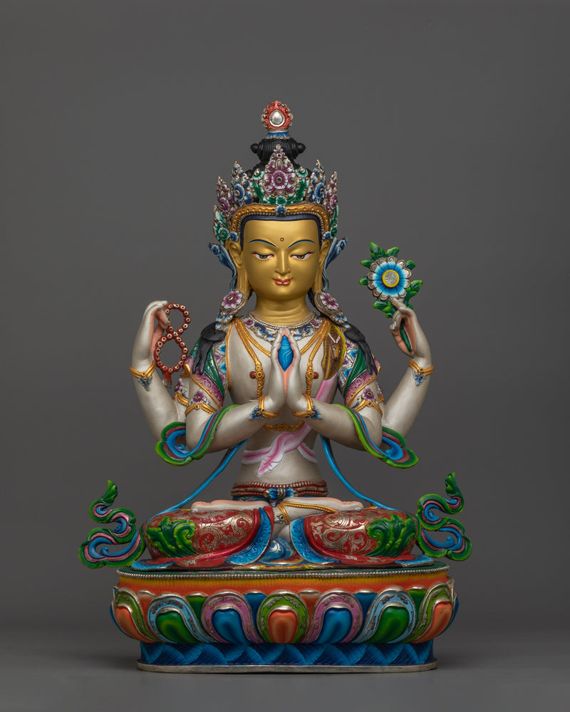 silver-platted-chenrezig-statue