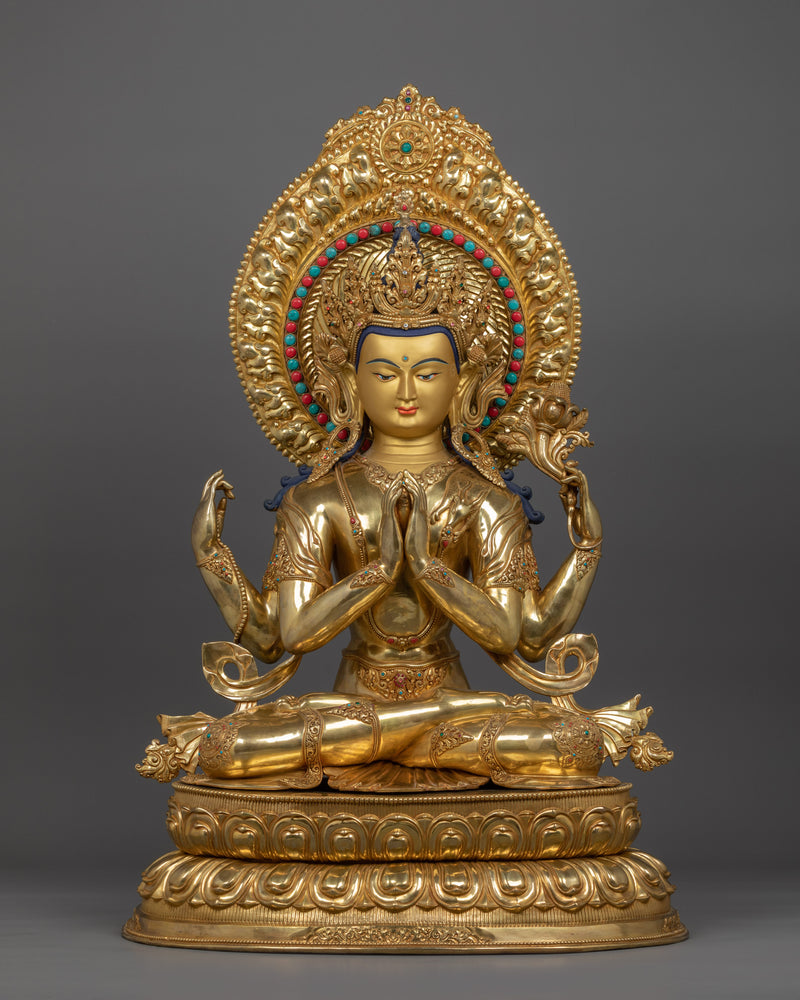 Compassion deity Chenrezig sculpture