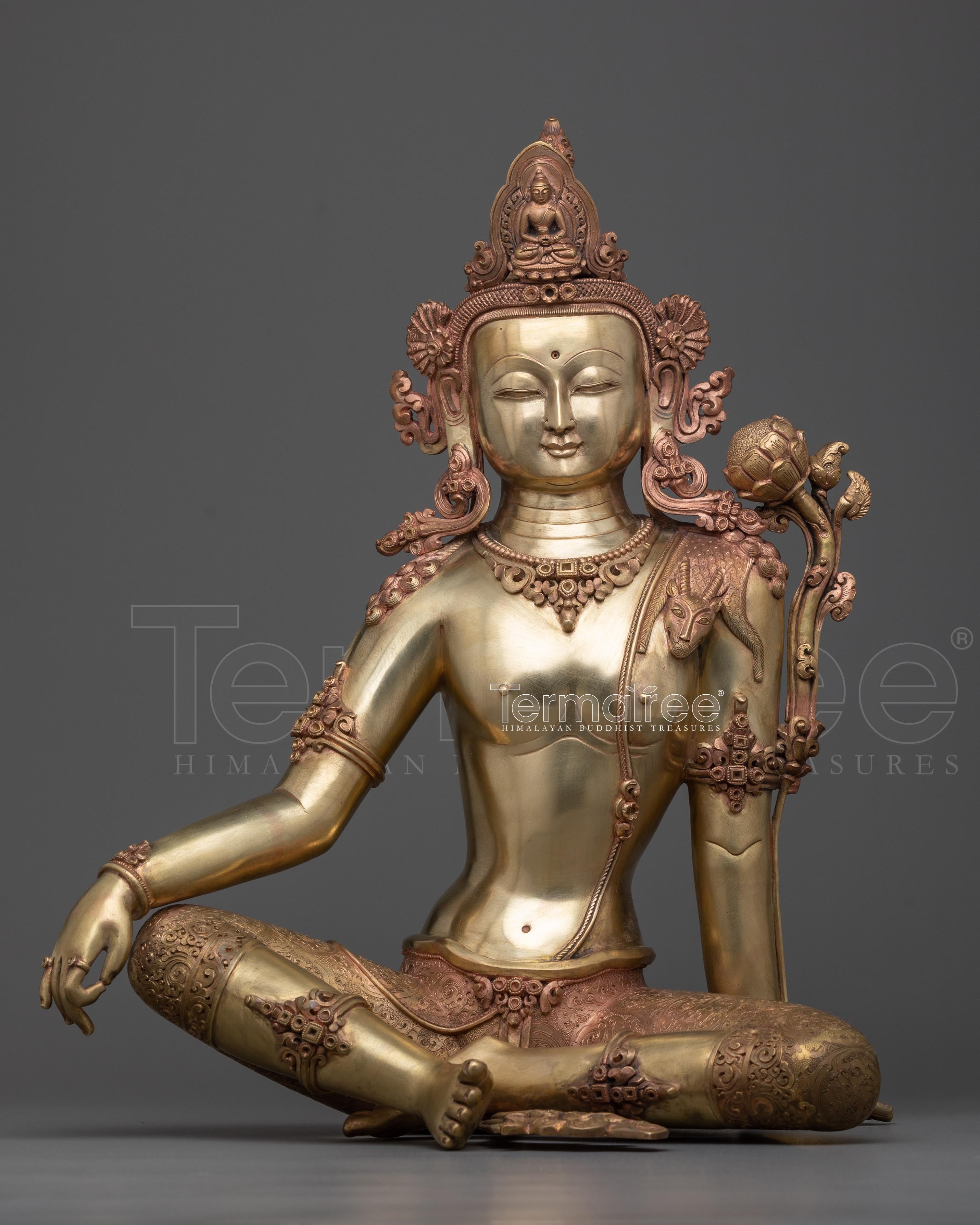 Two-Armed Chenrezig Statue | Masterfully Hand-carved Sculpture