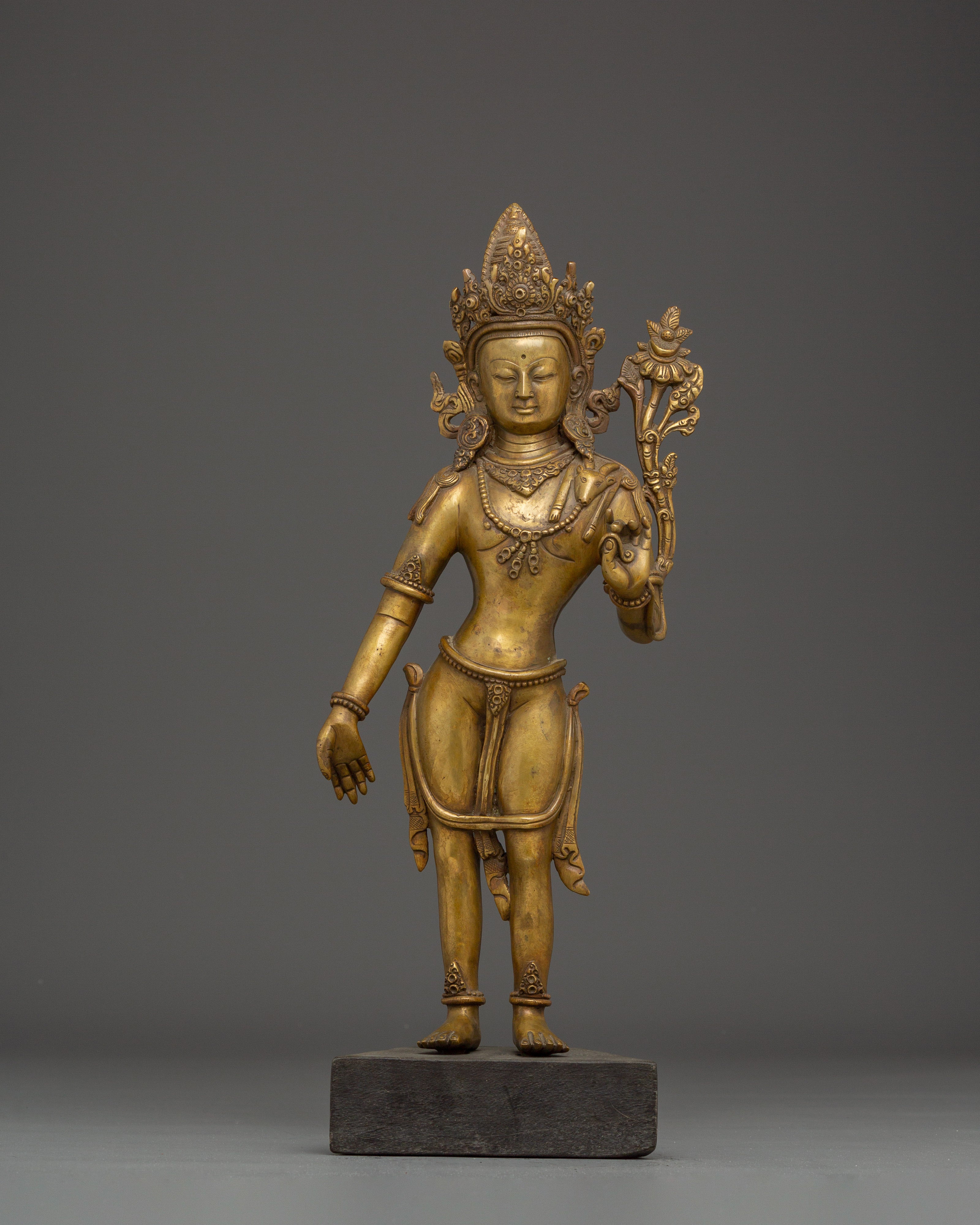 Serene Avalokiteshvara Copper Statue 