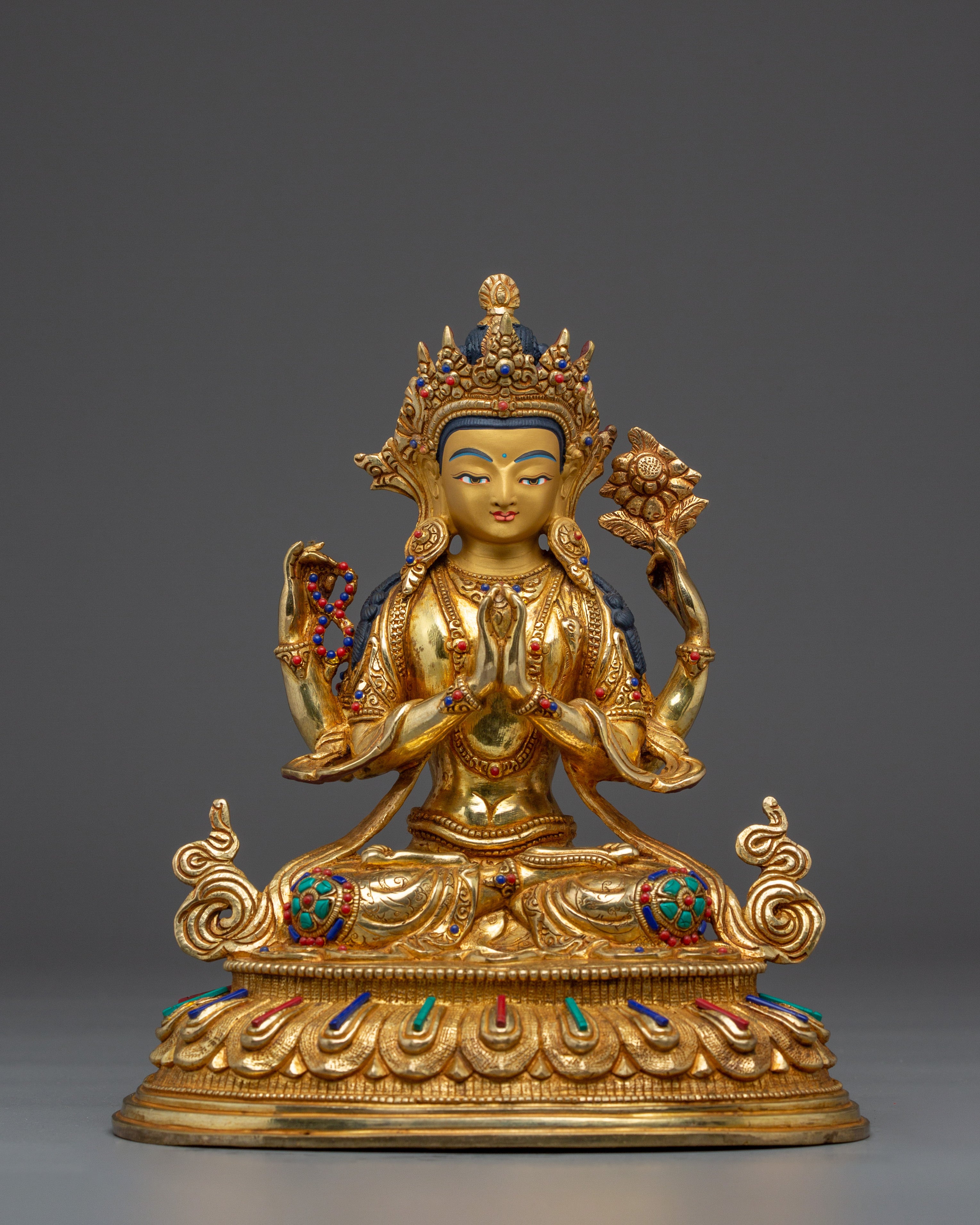 Handcrafted Chenrezig Copper Artwork