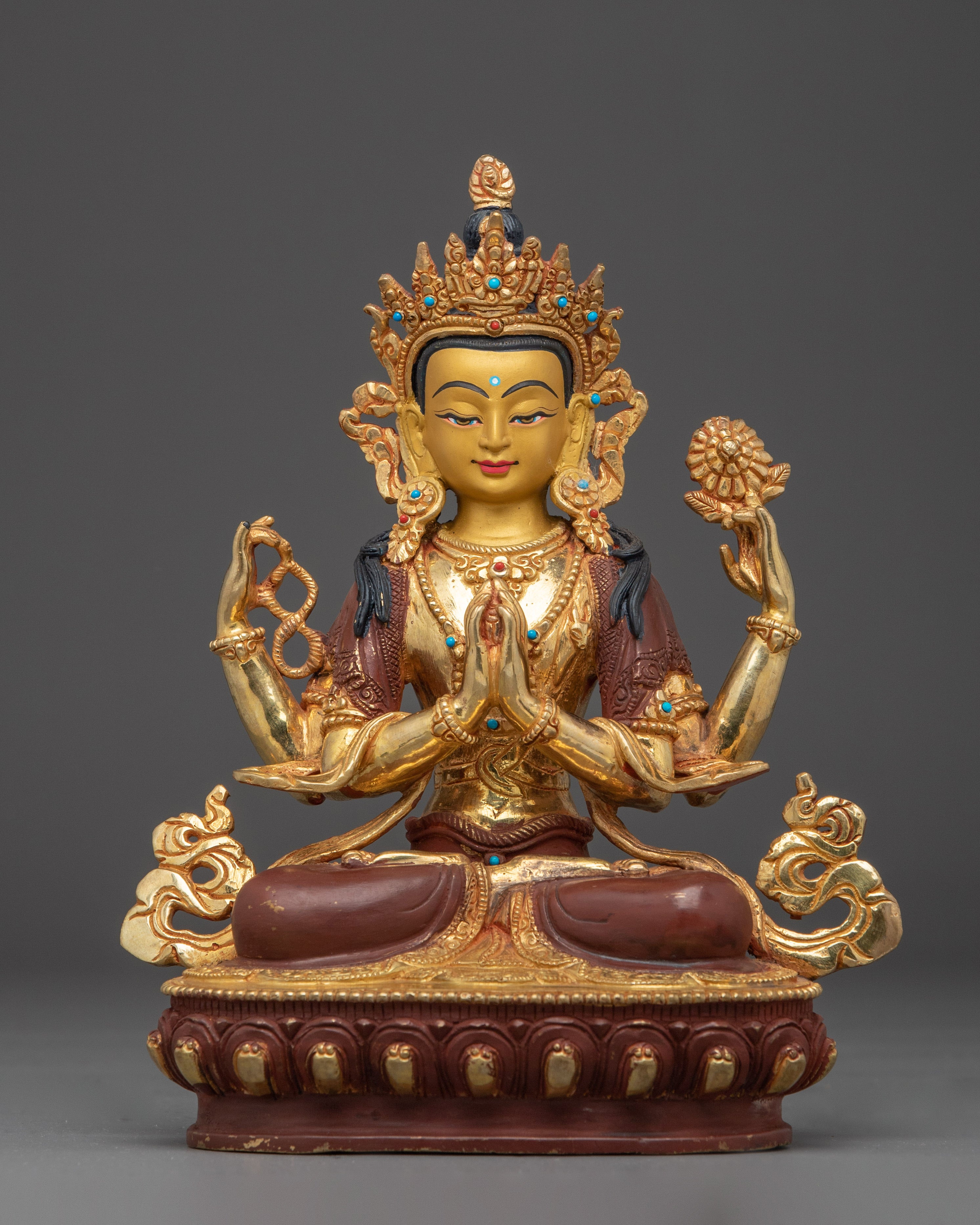 Handmade Buddhist Artwork of Chenrezig