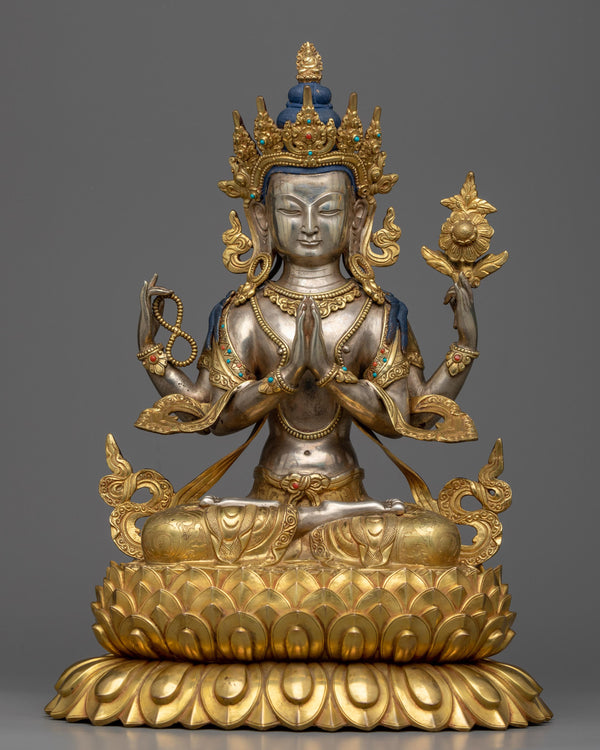 buddhist statue with many arms 