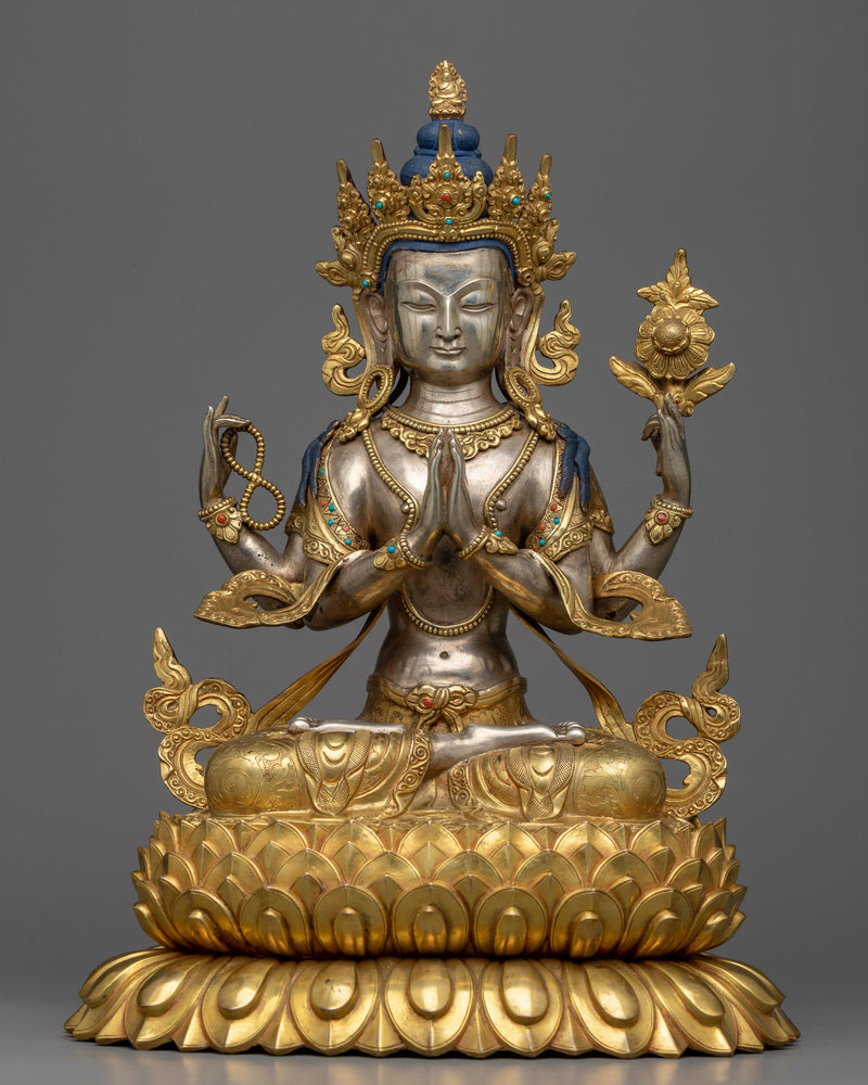 buddhist statue with many arms 