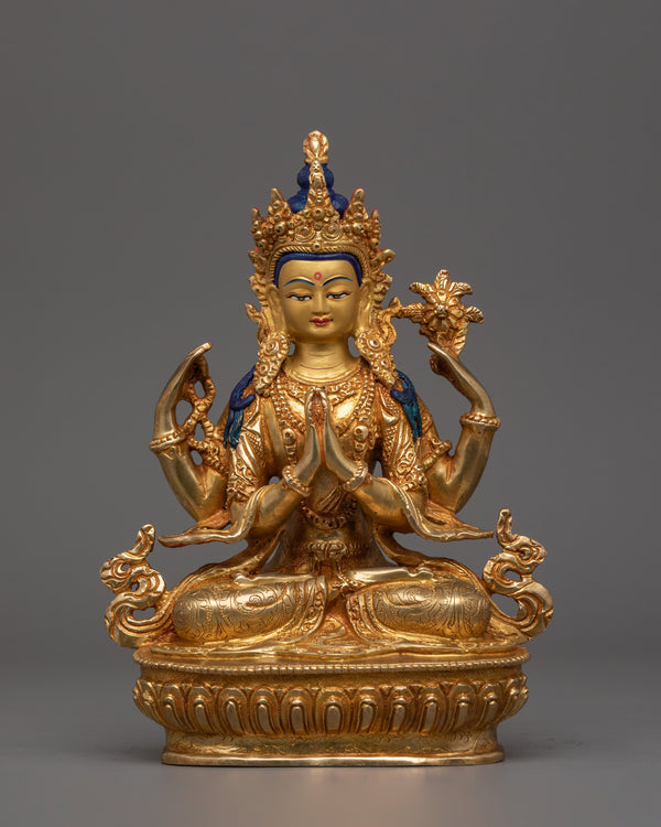 Beautiful 4 Armed Chenrezig Statue 