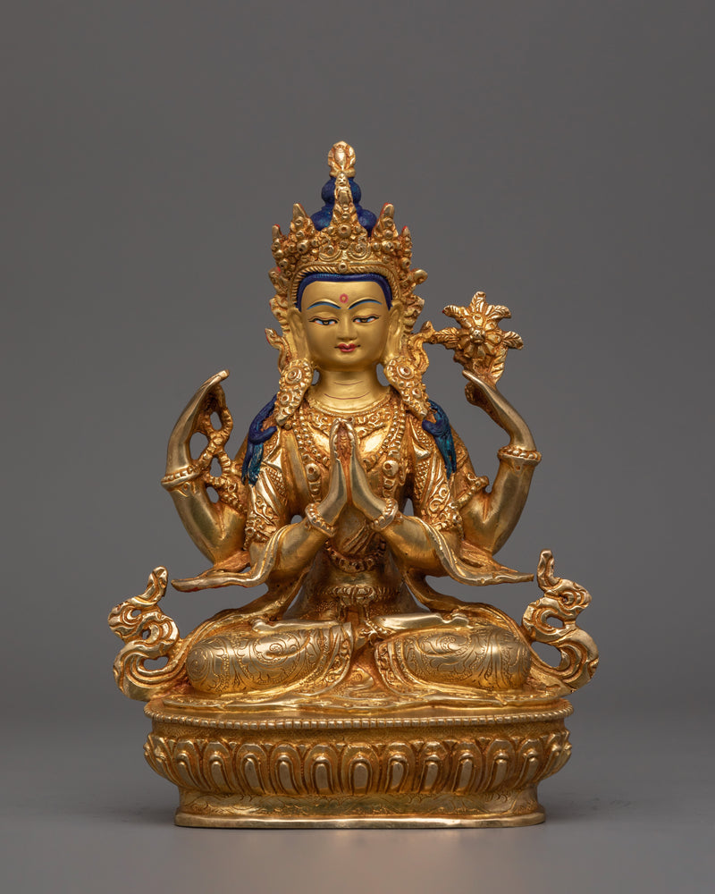 Beautiful 4 Armed Chenrezig Statue 