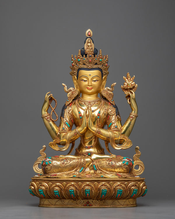 statue of chenrezig bodhisattva