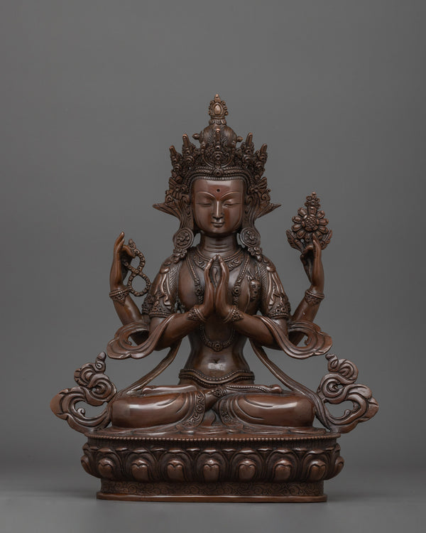 himalayan-handmade-statue-of-chenrezig
