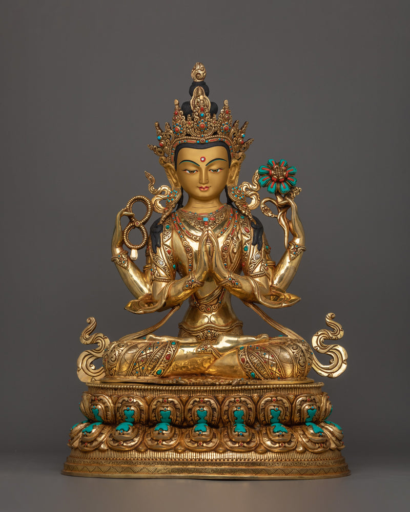 handmade-sculpture-of-4-armed-chenrezig