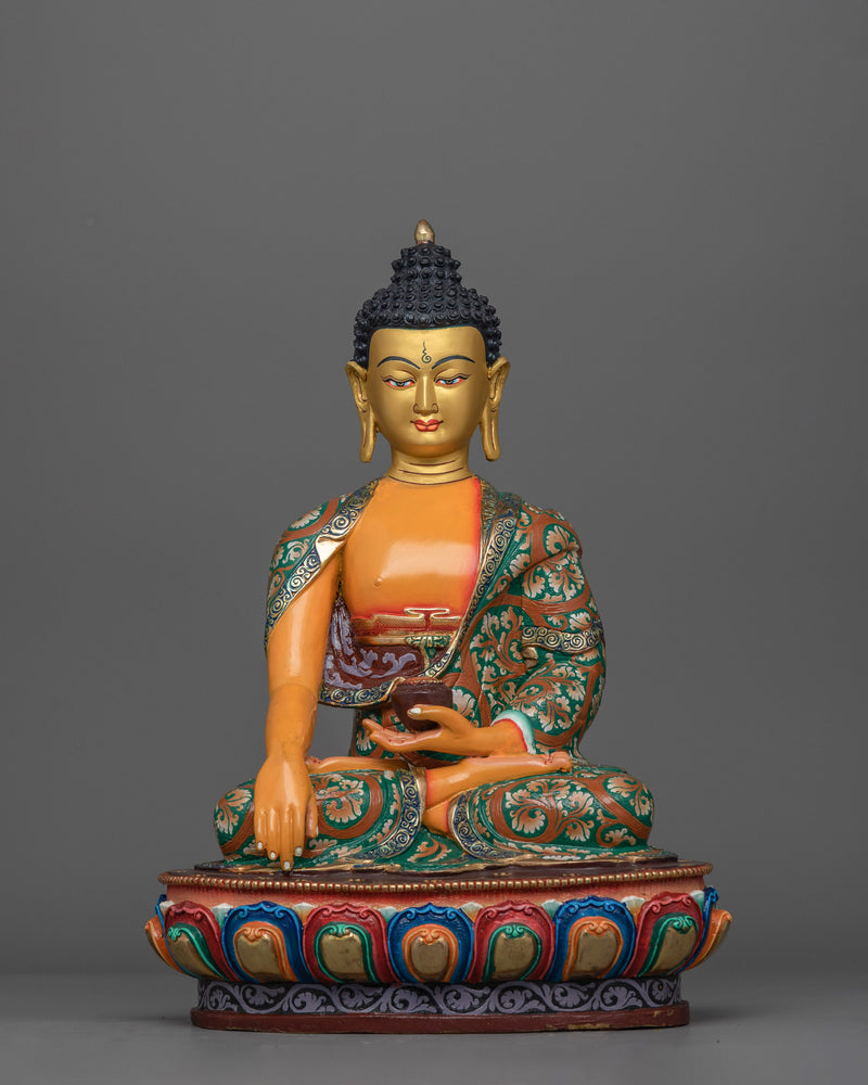 Colorful Shakyamuni Buddha Statue | Handmade in Nepal, by Nepali Artists