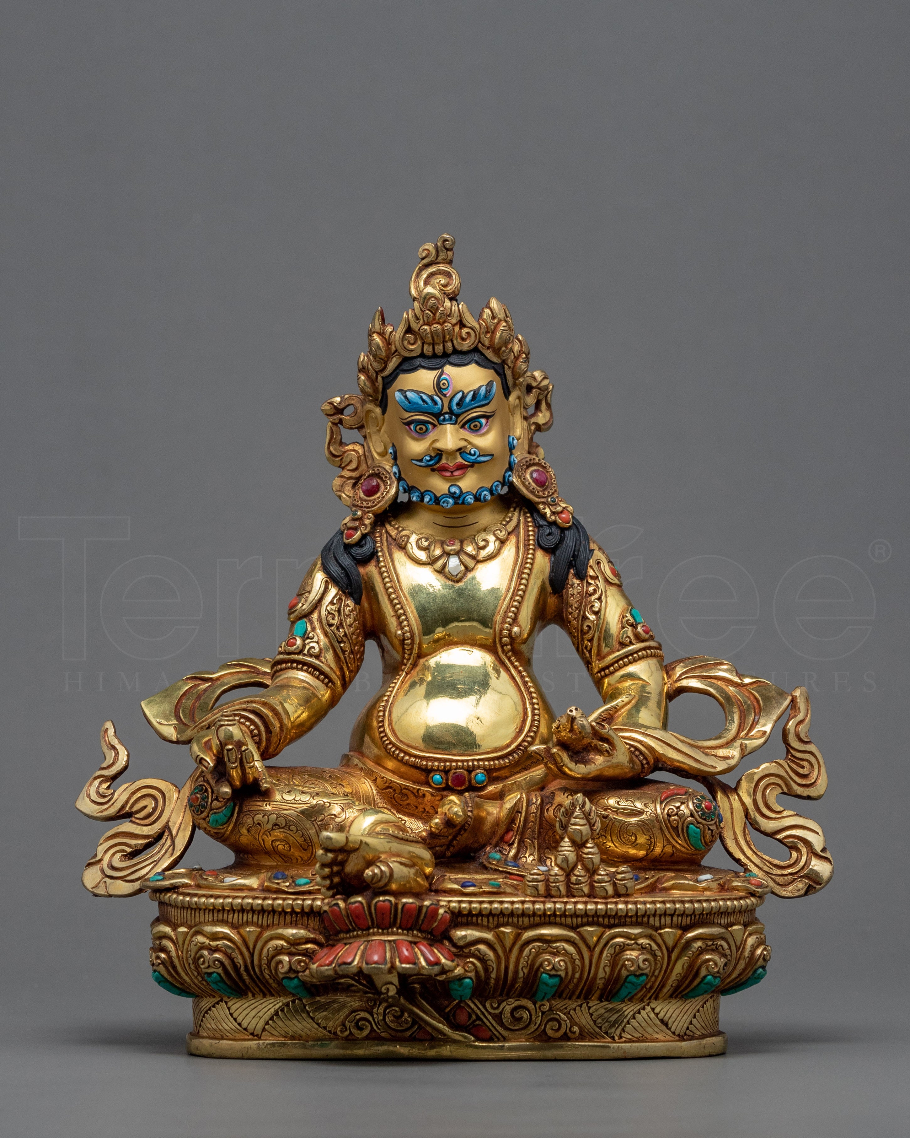 Wealth Deity Dzambhala | 24K Gold Statue | Kubera