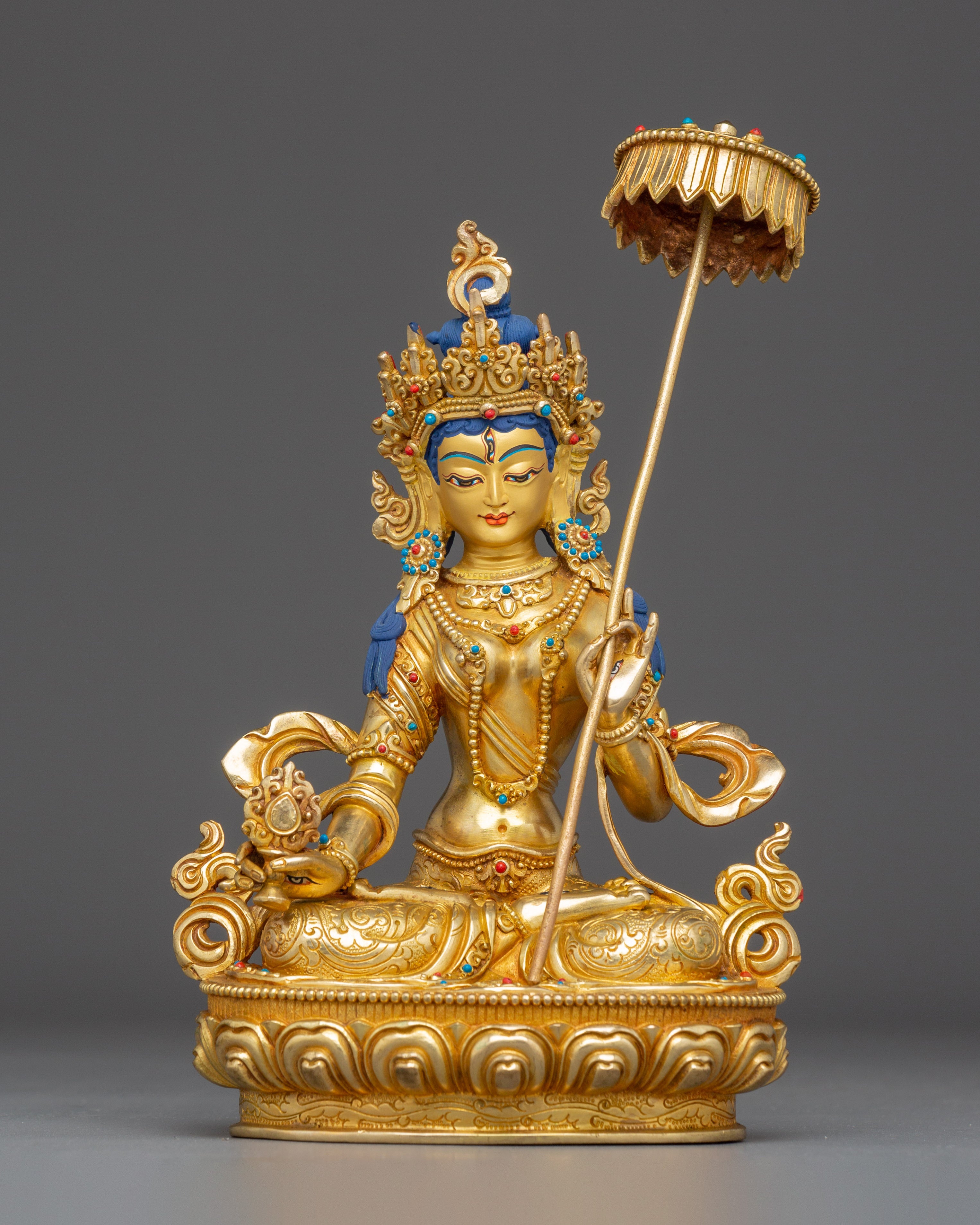 White Parasol Deity Dukar Statue 