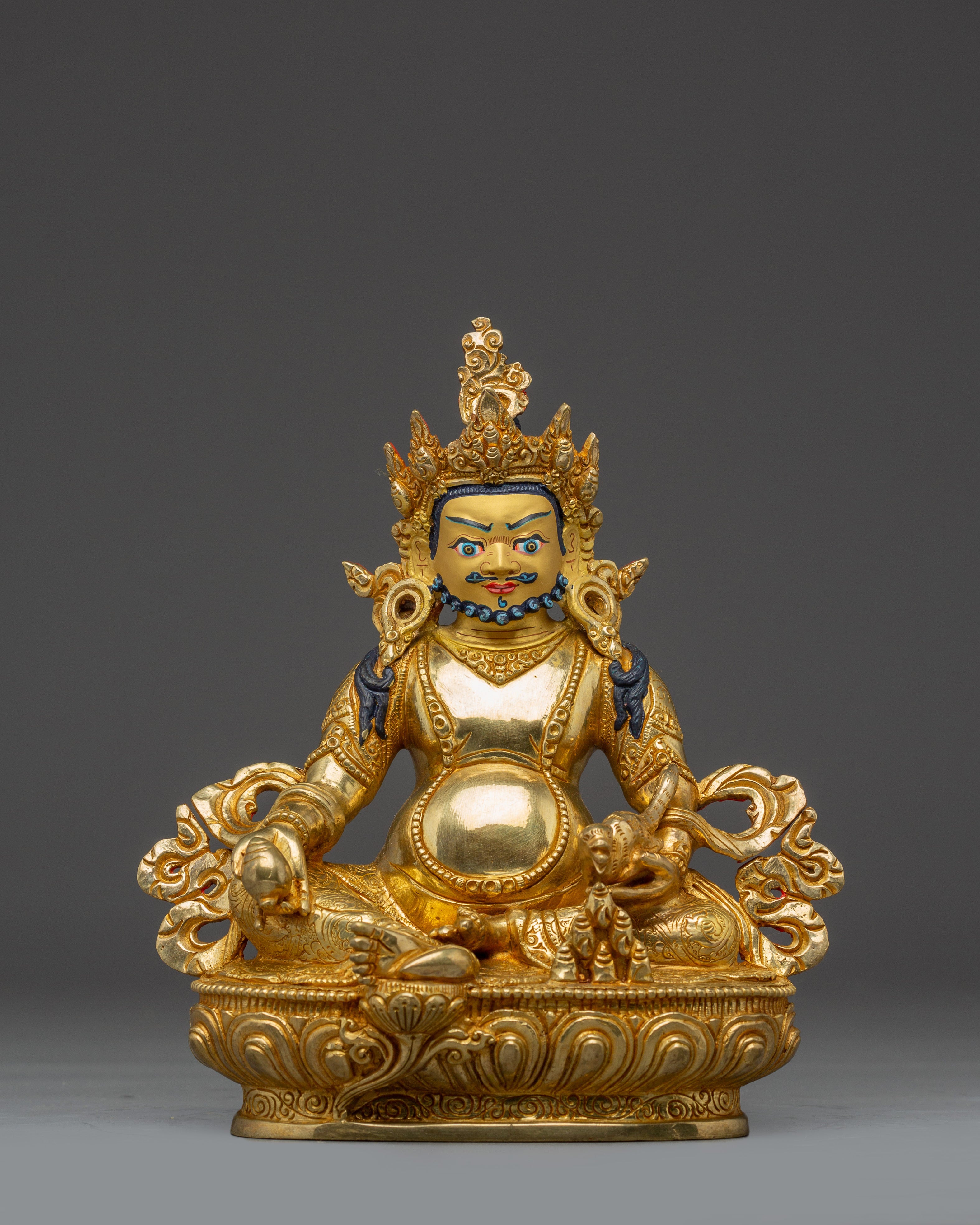 Dzambhala 24K Gold Gilded Copper Statue