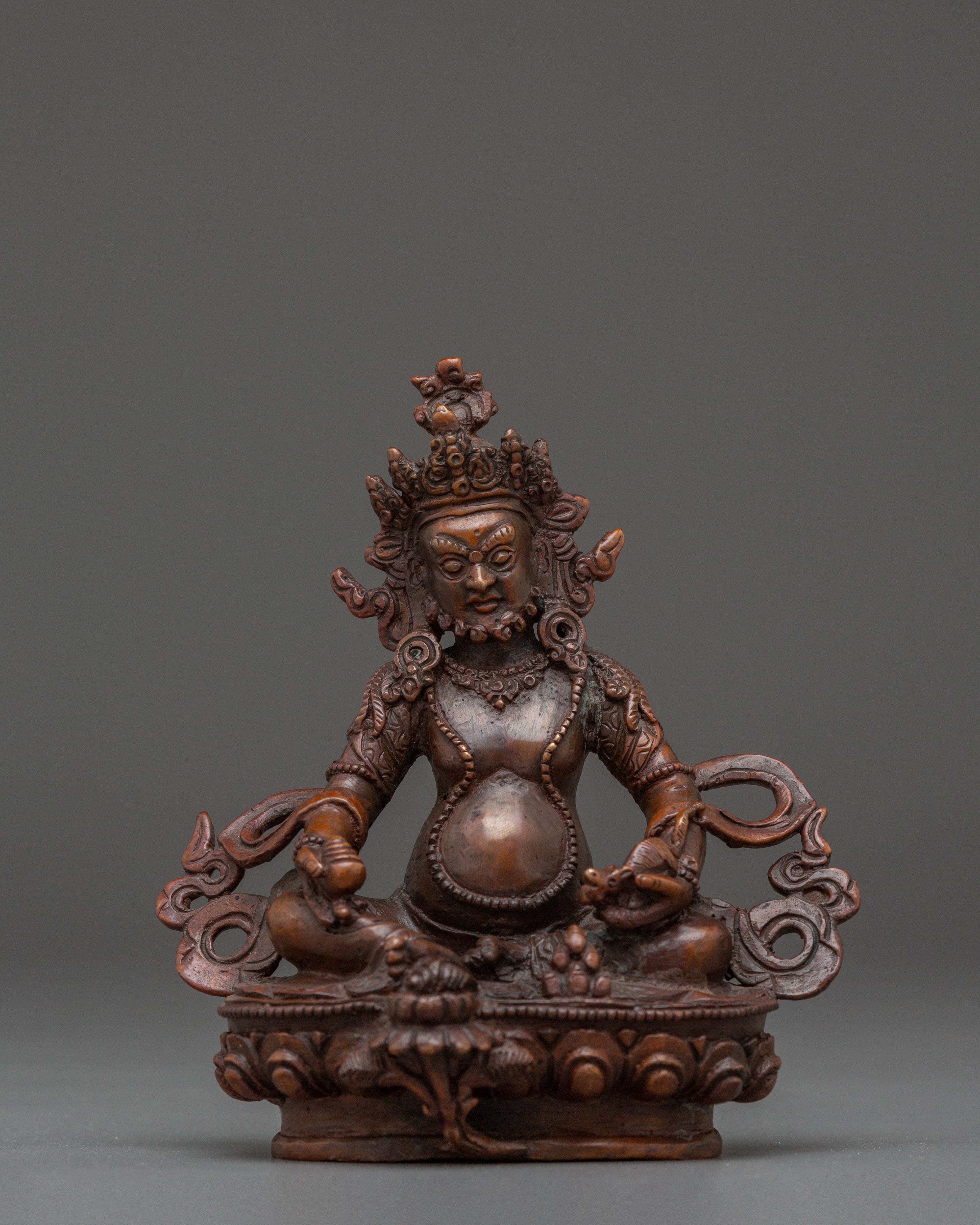 Dzambhala Oxidized Copper Wealth Deity
