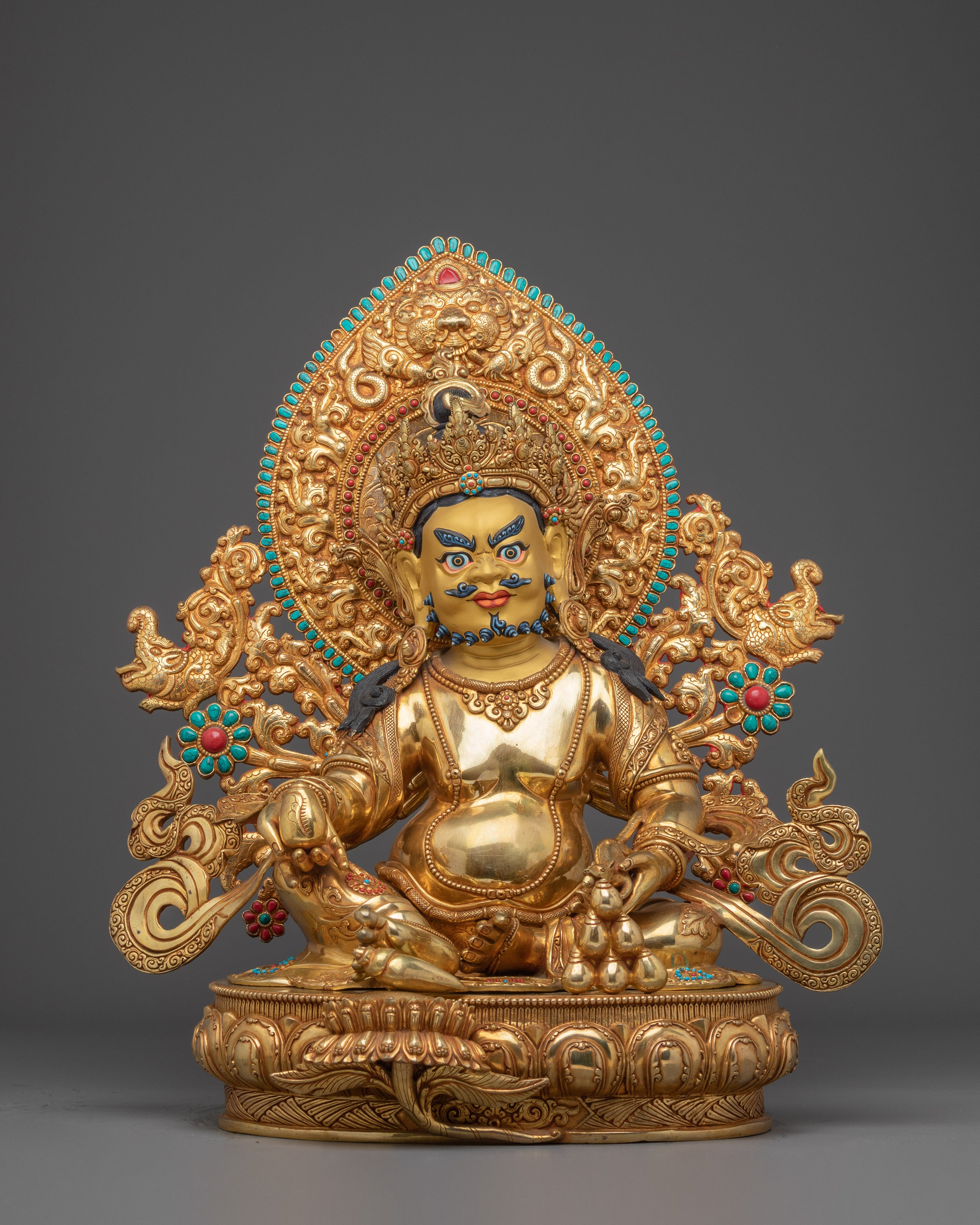 Radiant Dzambhala Statue: Buddhist Wealth God  
