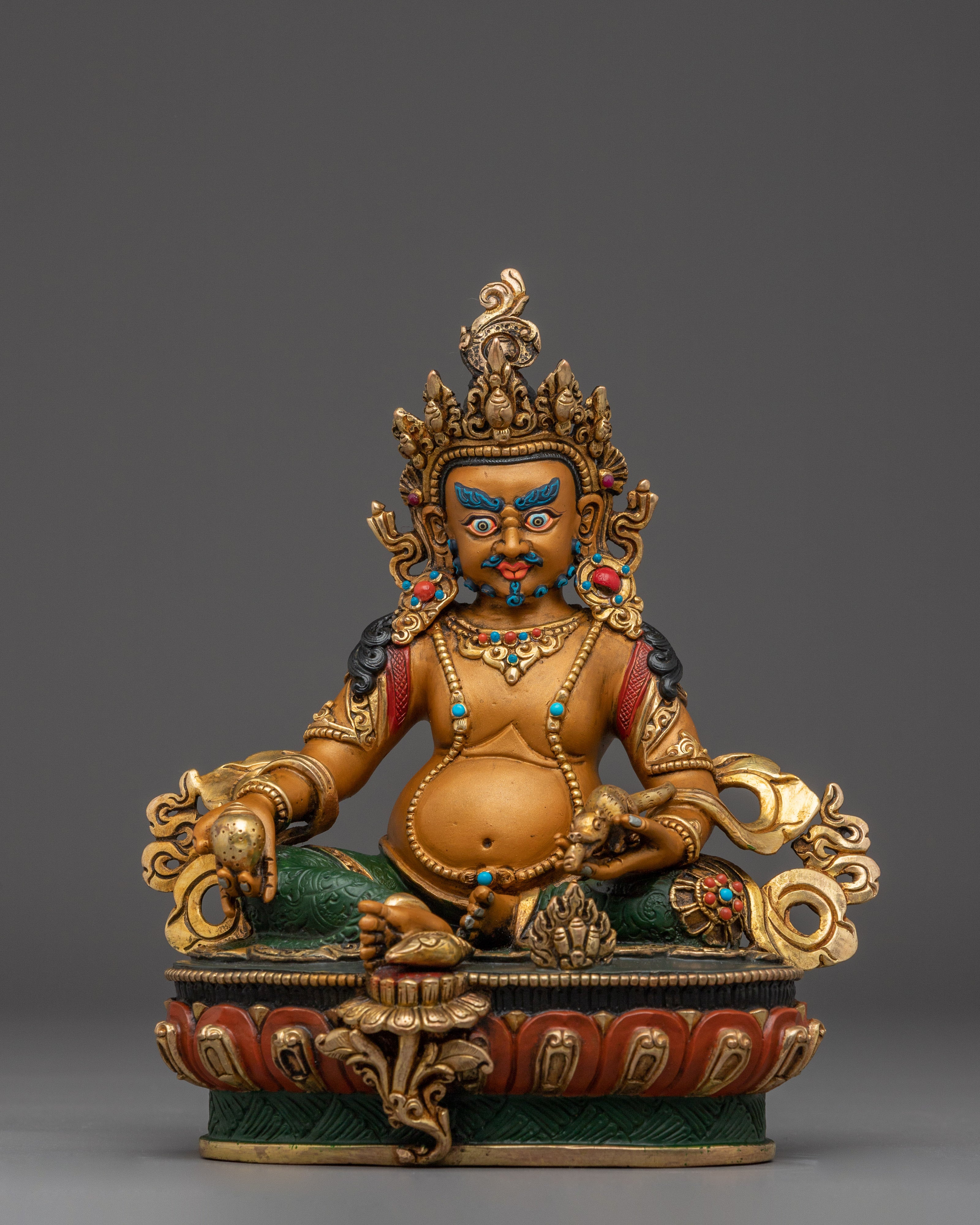 Wealth Deity Dzambhala Copper Sculpture 