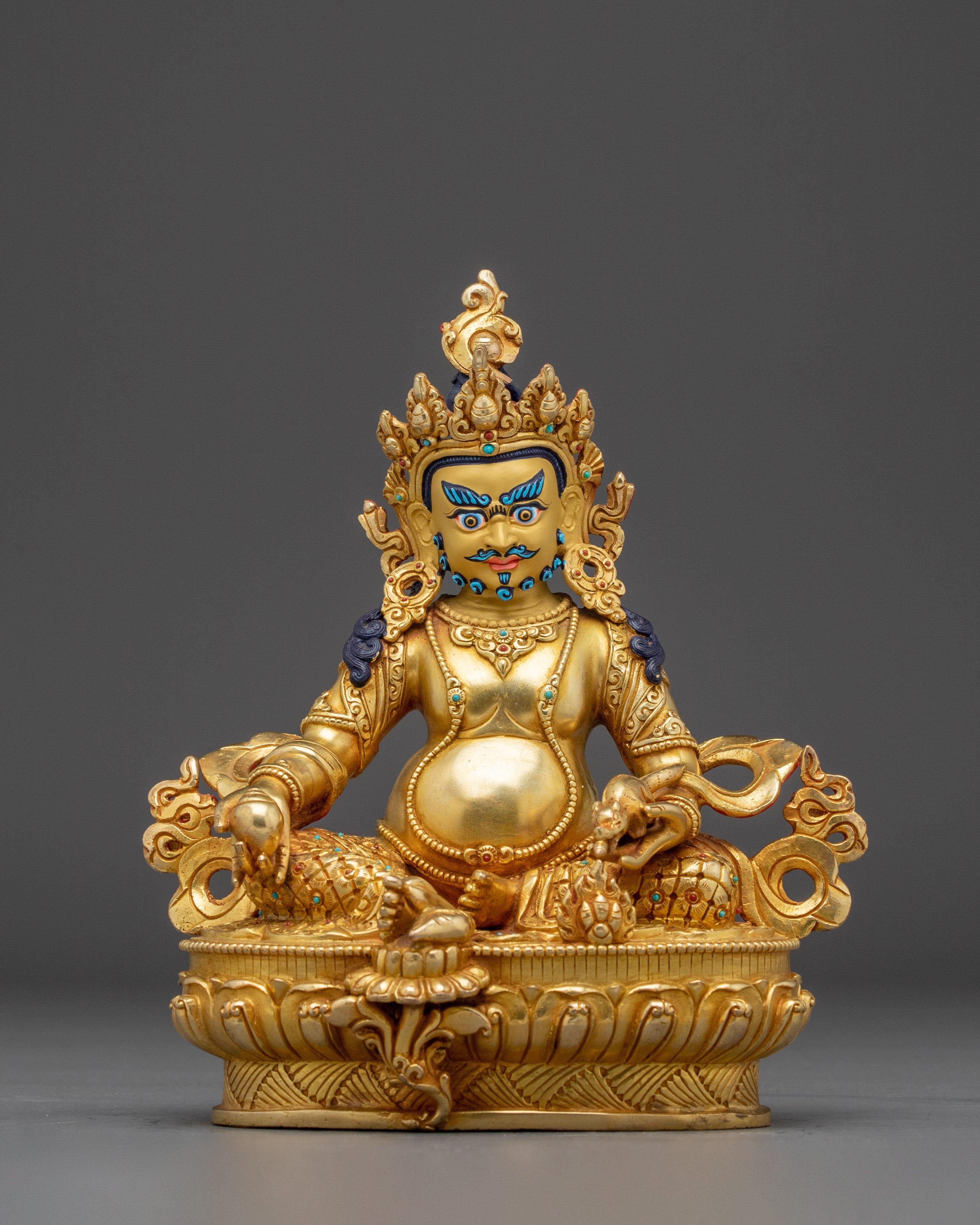Dzambhala, Prosperity Figure | Gold Gilded Vajrayana Art