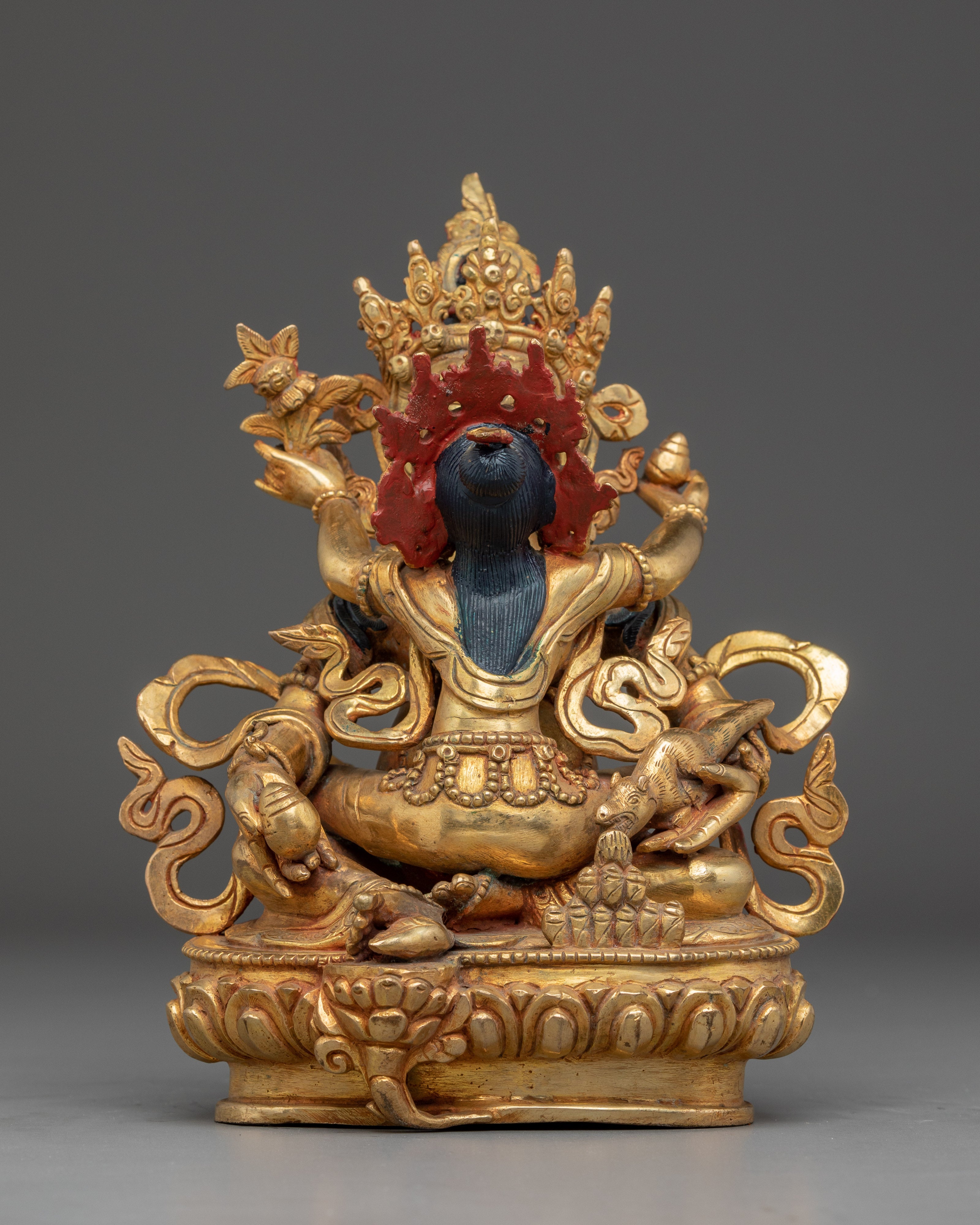  Gold Gilded Dzambhala with Consort Statue