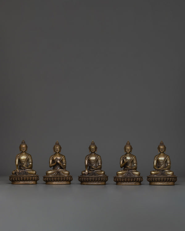 statue-set-of-dhyani-five-buddhas