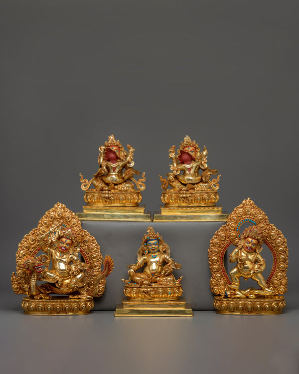 himalayan-statue-of-five-dzambhala-set