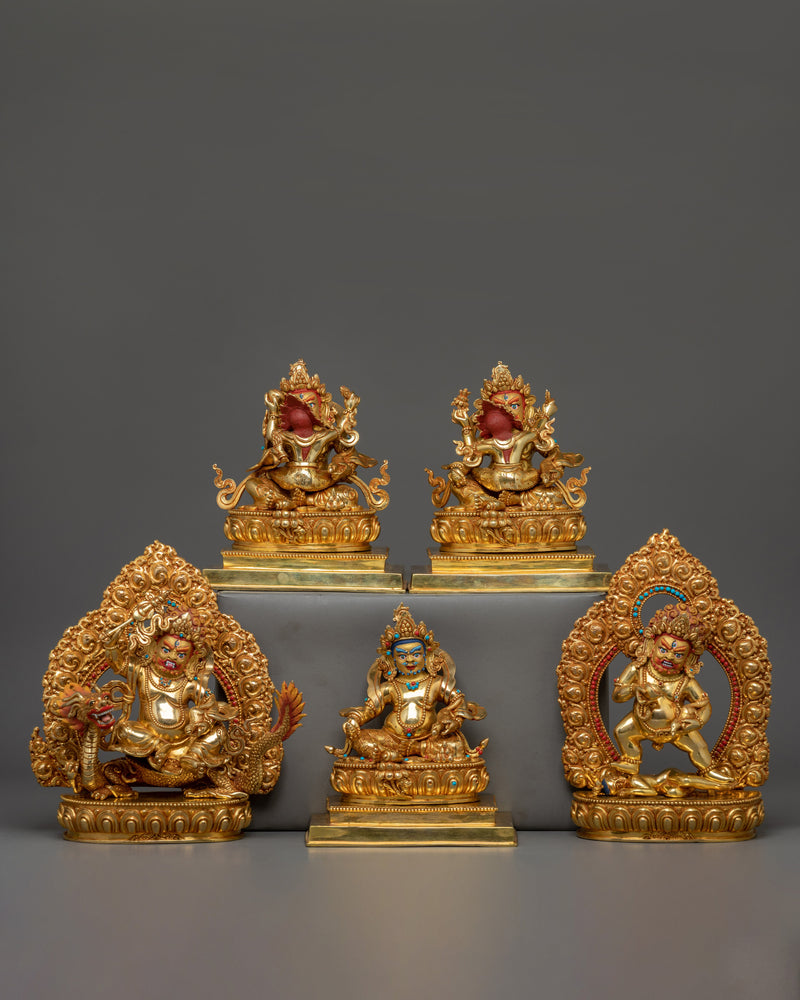 himalayan-statue-of-five-dzambhala-set