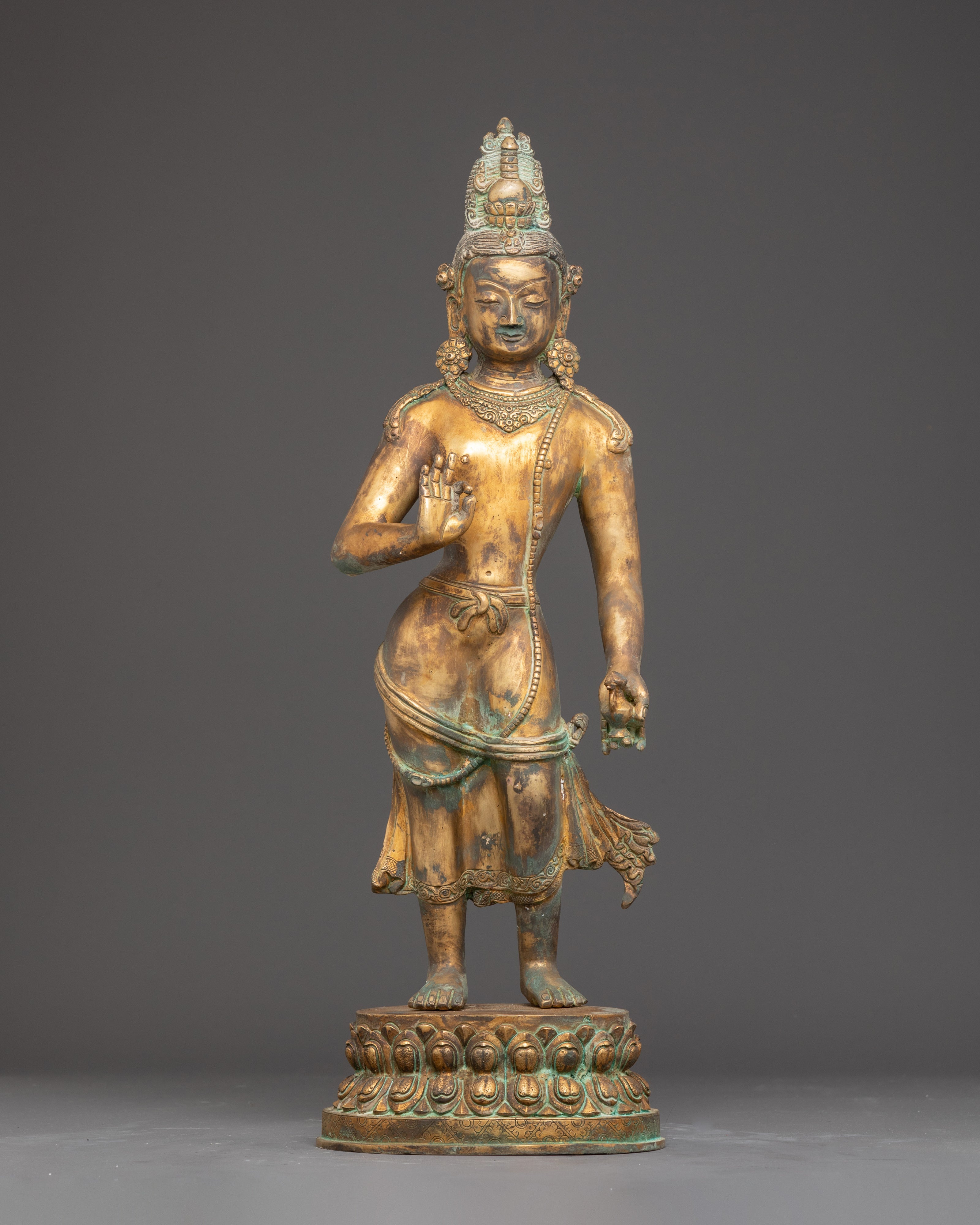 Antique Finished Statue of Maitreya Buddha
