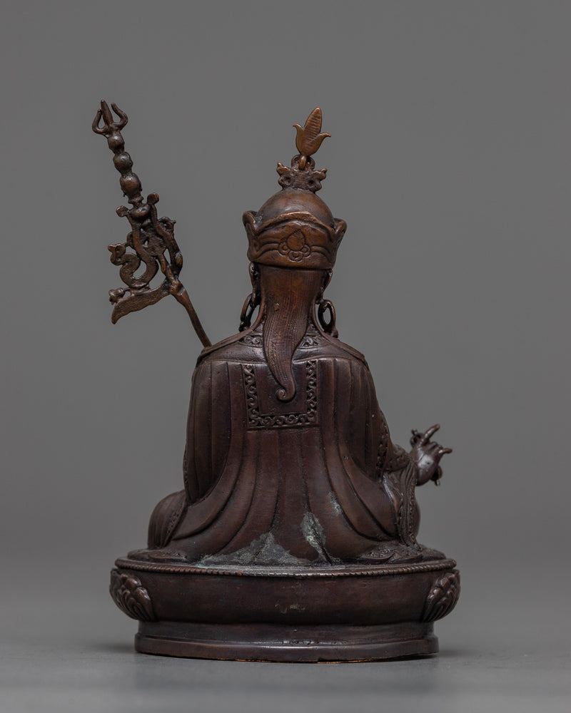 Small Scale Guru Rinpoche Statue | Oxidized Copper Statuette