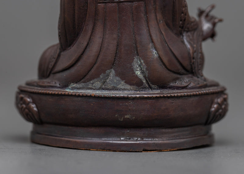 Small Scale Guru Rinpoche Statue | Oxidized Copper Statuette