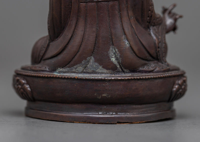 Small Scale Guru Rinpoche Statue | Oxidized Copper Statuette