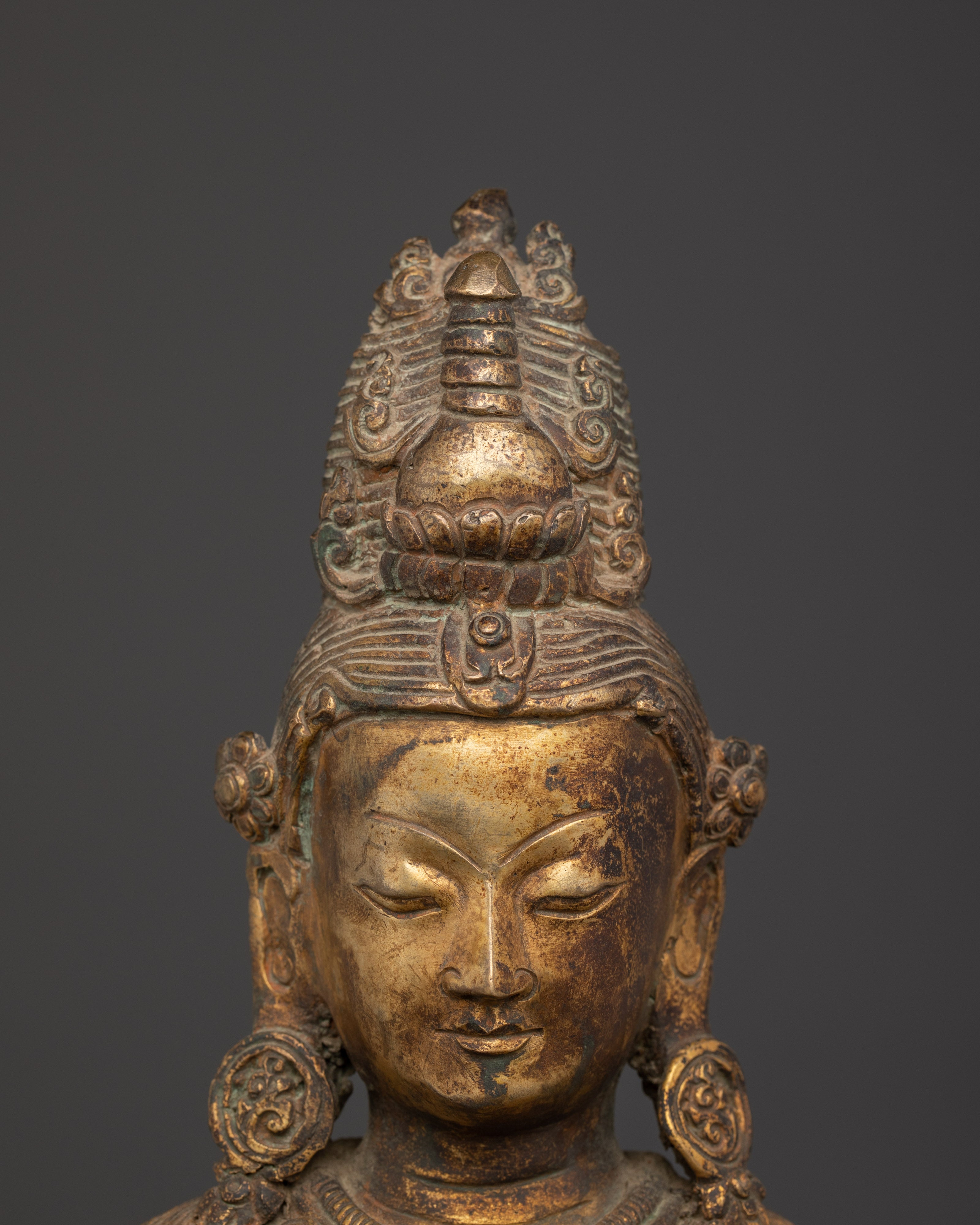 Lokeshwor, Bodhisattva of Compassion | Handcrafted Himalayan Sculpture