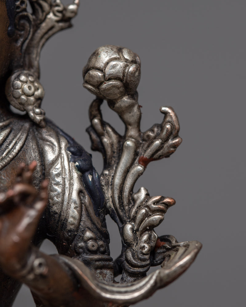 Small Green Tara Statue | Silver-Plated Symbol of Active Compassion