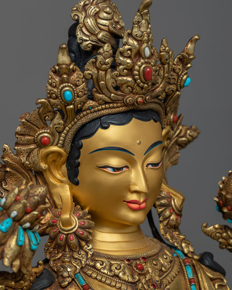 Mastercrafted Mother, Green Tara Statue | Experience Divine Compassion