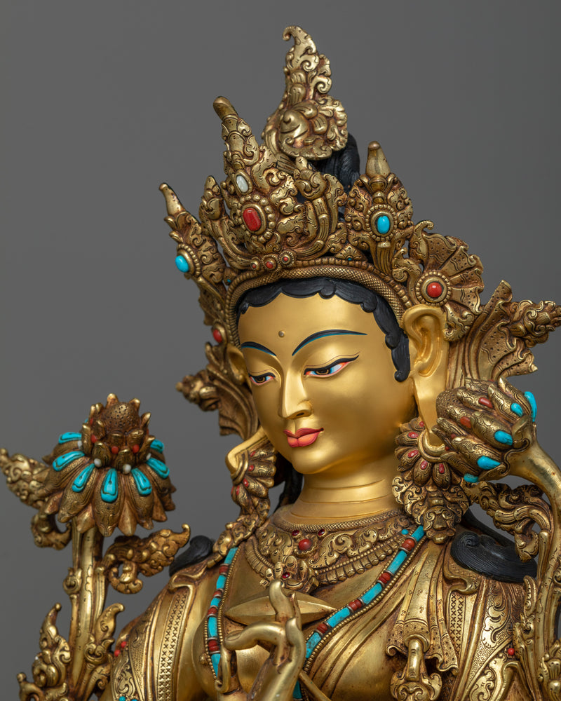 Mastercrafted Mother, Green Tara Statue | Experience Divine Compassion