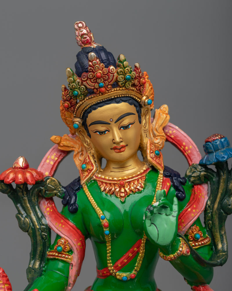 Our Green Tara Statue Nepal Made | The Swift Goddess of Compassion