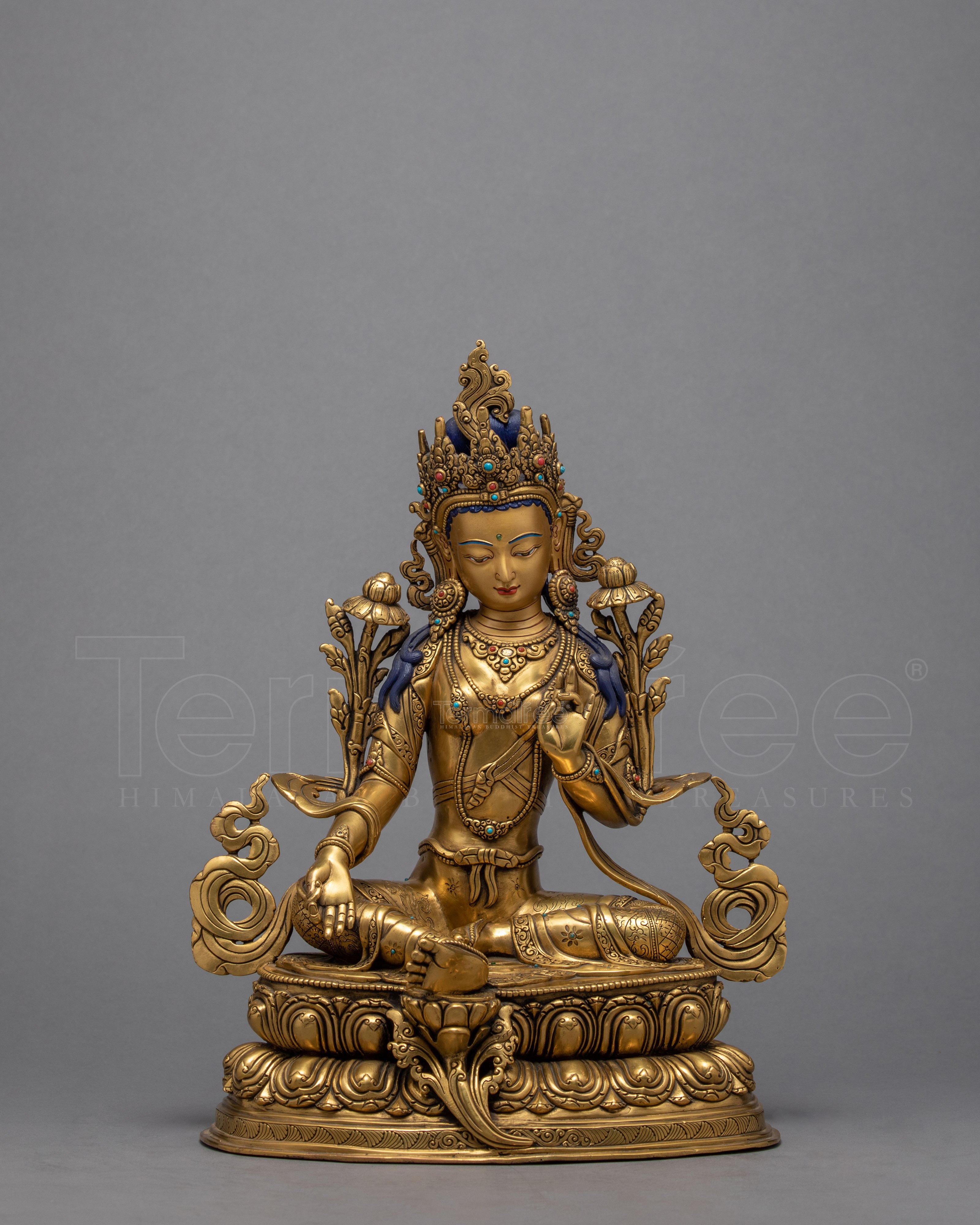Mother Green Tara Sculpture | Traditional Tibetan Buddhist Art