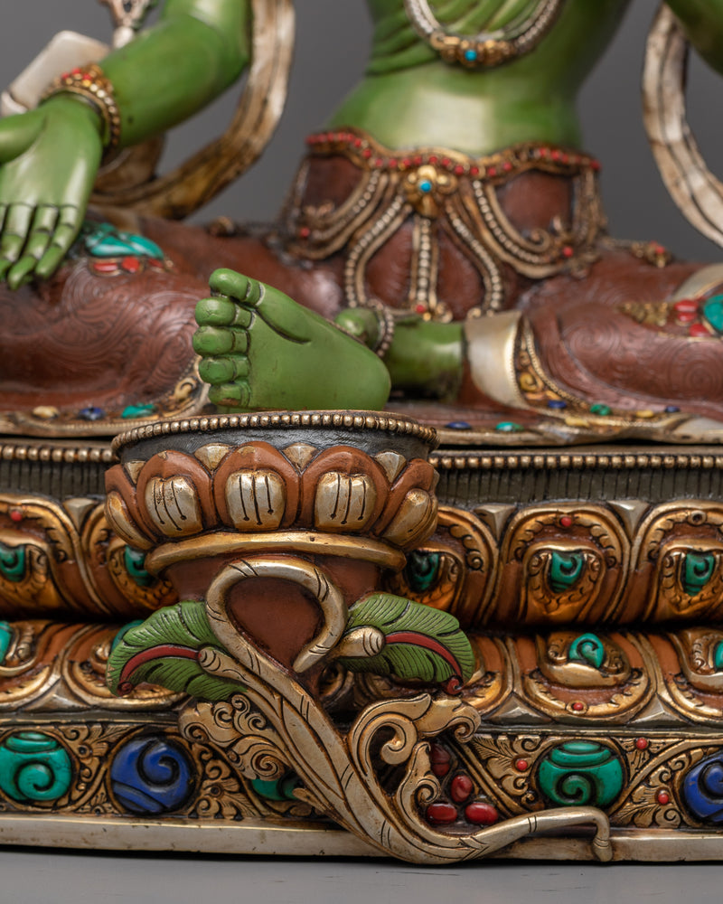 Green Tara Swift Protector Statue | Syamatara Compassionate Deity