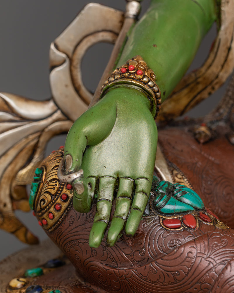 Green Tara Swift Protector Statue | Syamatara Compassionate Deity