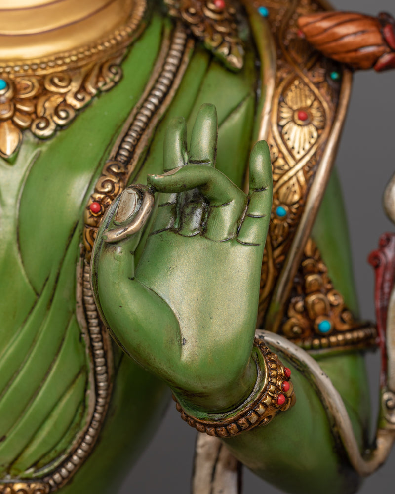 Green Tara Swift Protector Statue | Syamatara Compassionate Deity