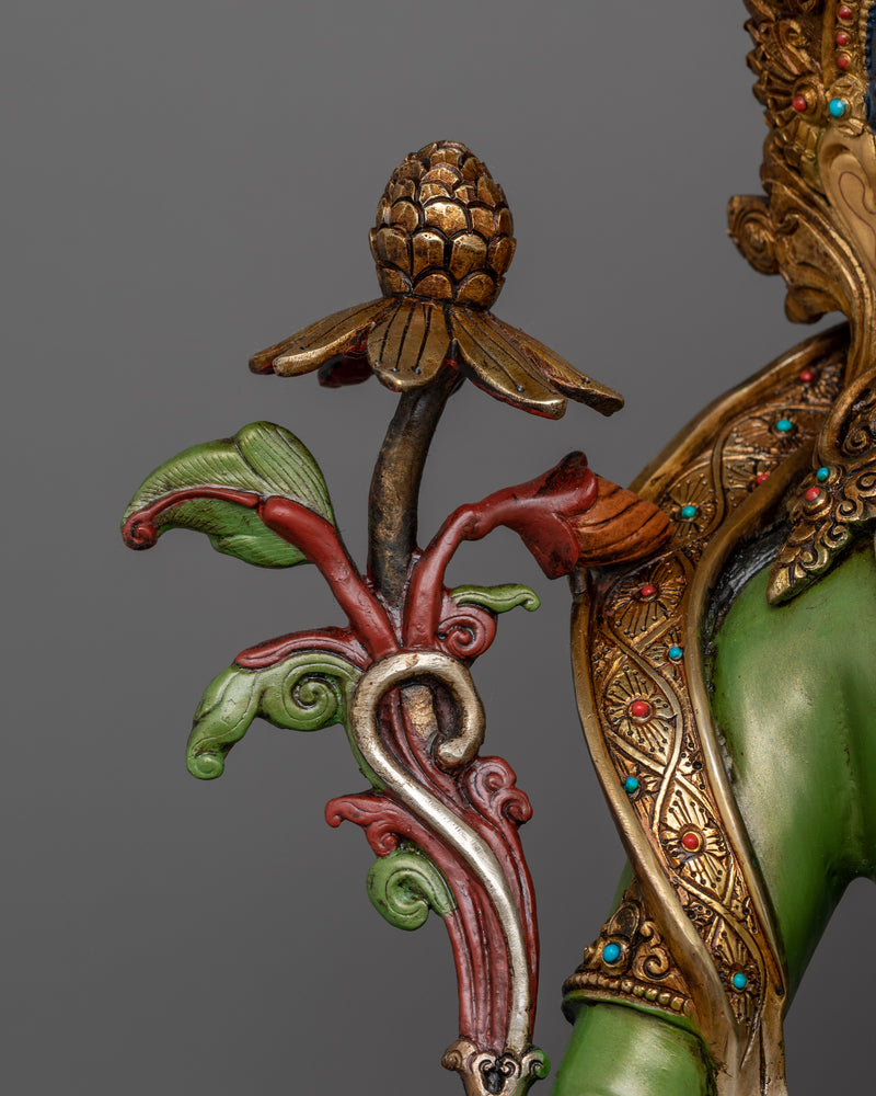 Green Tara Swift Protector Statue | Syamatara Compassionate Deity