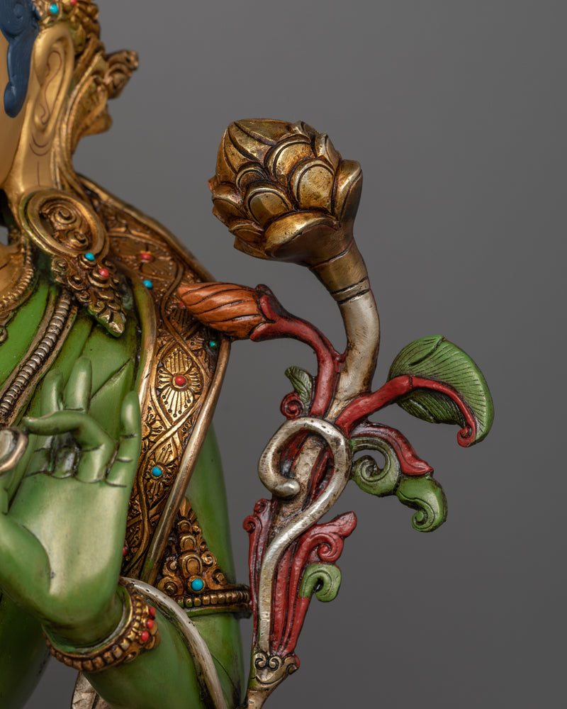 Green Tara Swift Protector Statue | Syamatara Compassionate Deity