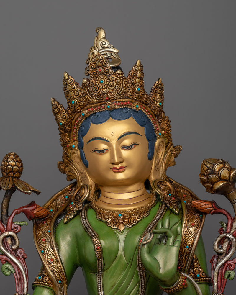 Green Tara Swift Protector Statue | Syamatara Compassionate Deity
