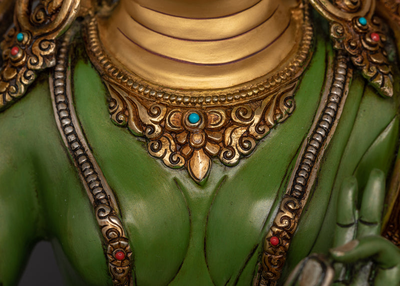 Green Tara Swift Protector Statue | Syamatara Compassionate Deity